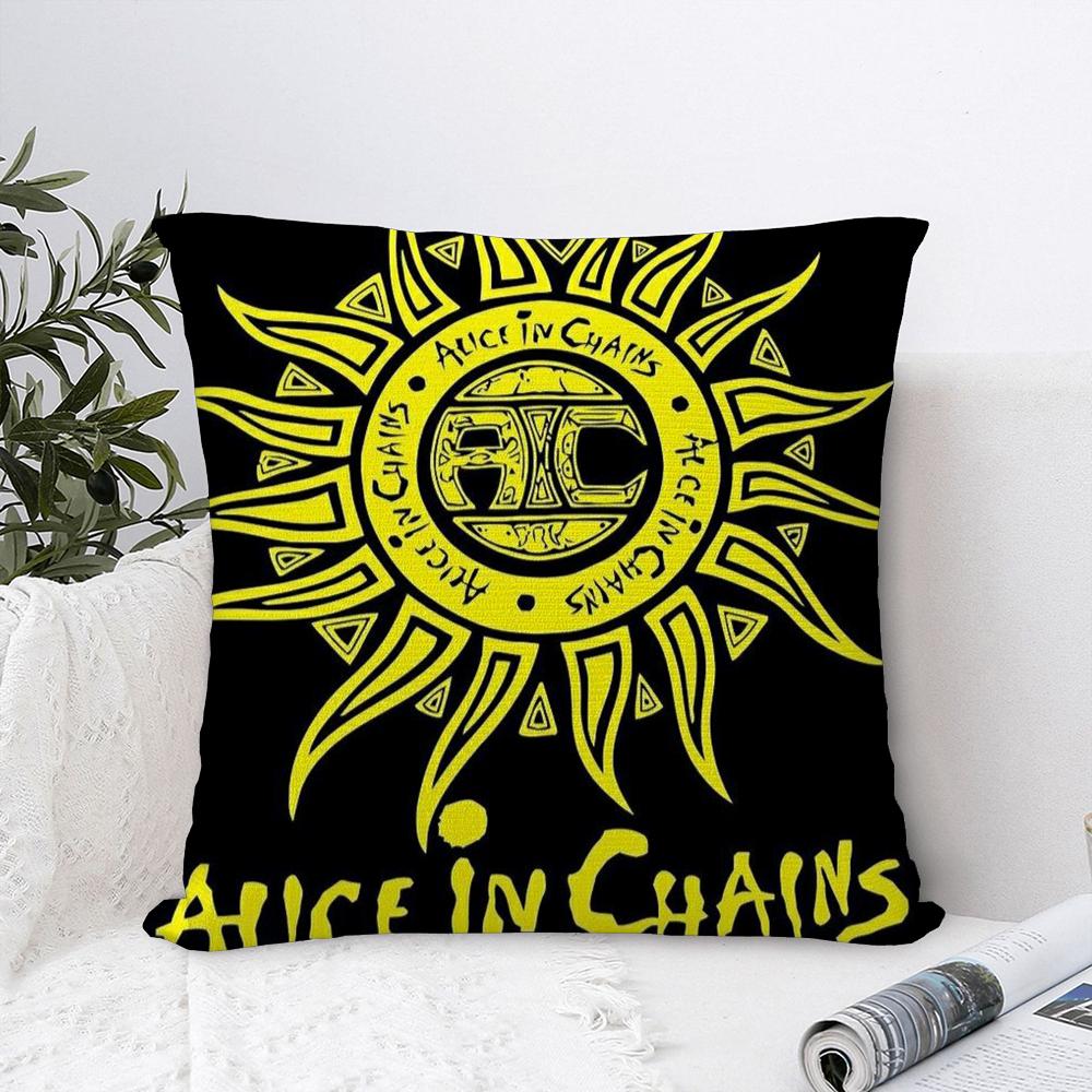 Подушка A-Alice In C-Chains Наволочка Плюшевая Ткань Мягкая Наволочка Двусторонний Принт Чехол на Подушку Дивана Подушка-Плед