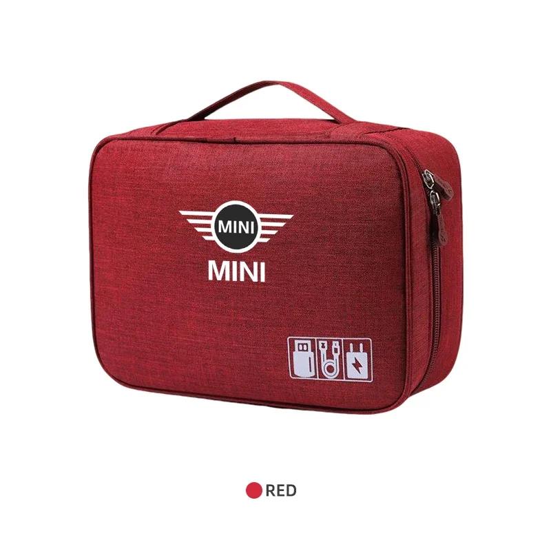Car Digital Storage Bag USB Data Cable Organizer Accessories for BMW MINI F55 F56 R60 R59 R58 WORKS One Cooper JCW R57 R56 R55