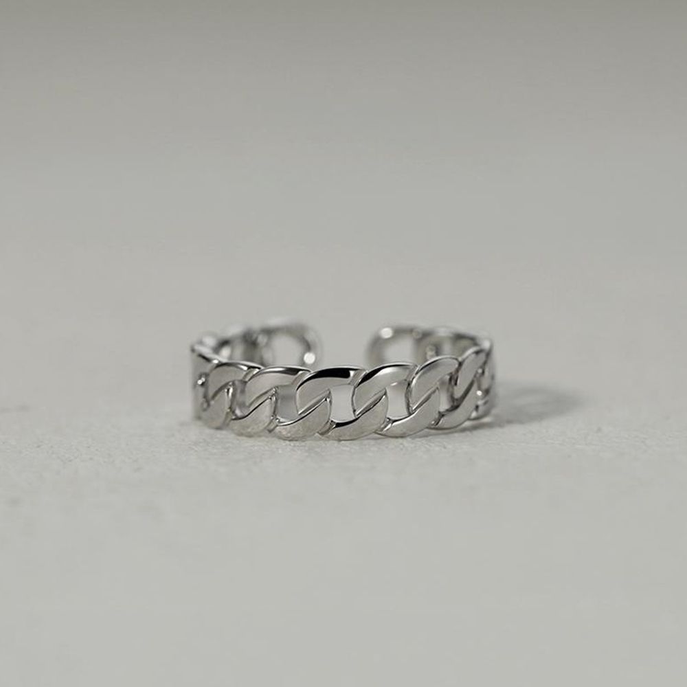 Day Gift Personality Korean Style Jewelry Men Geometric Ring Punk Finger Buckle Line Ring