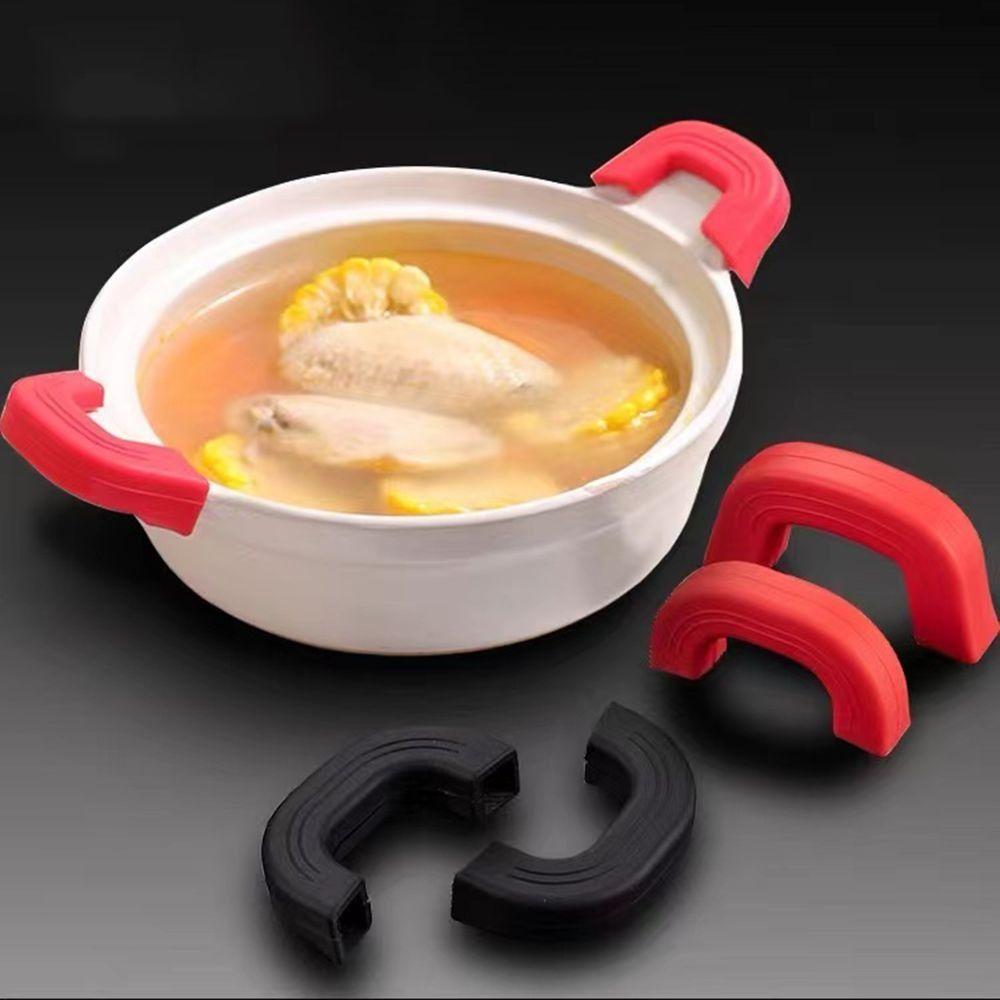 2pcs Non-Slip Pot Handle Sleeve Anti-Scald Pot Handle Grip Cover  Frying Cast Iron Skillet Pan