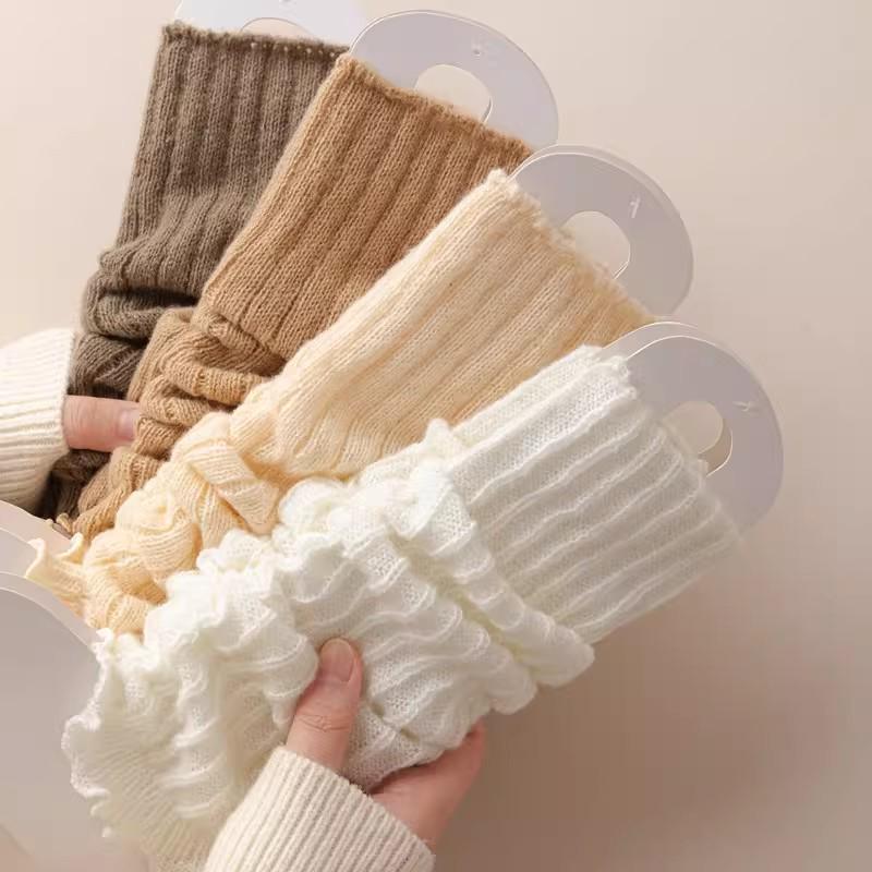 Женские белые вязаные носки-чулки для весны/осени, средней высоты до середины икры, в школьном стиле JK, идеально подходят к кожаной обуви