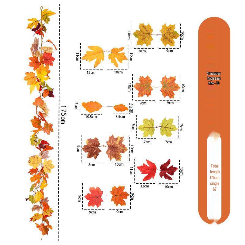 Autumn Maple Leaf Vine for Thanksgiving, Halloween & Christmas Decor