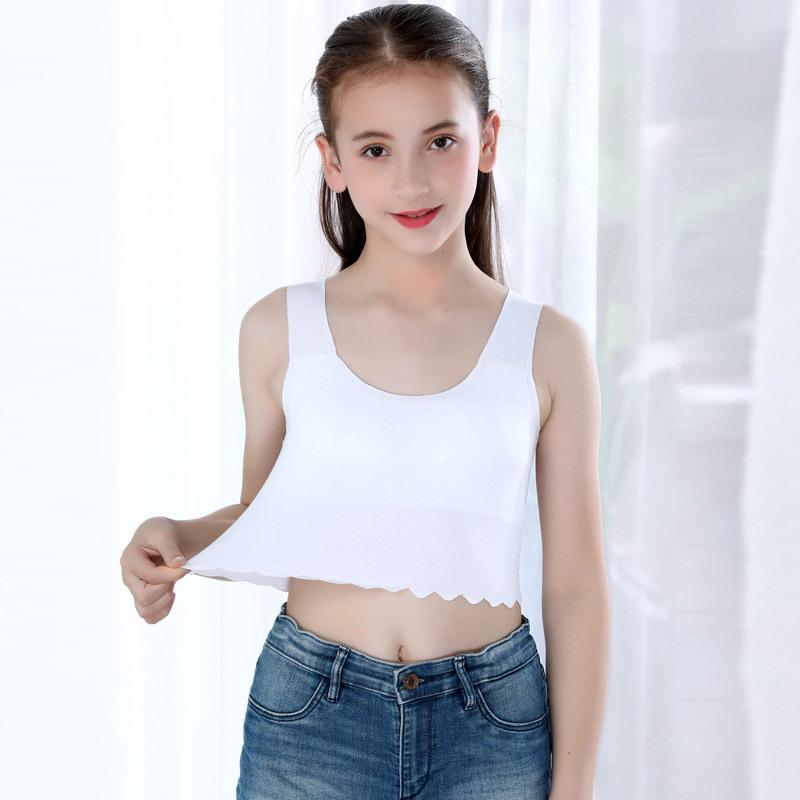 Нижнее белье для девочек, раннее развитие, маленький жилет, девочки, большие дети, учащиеся средних и старших классов, бюстгальтер с защитой от ударов и не оставляющих следов.