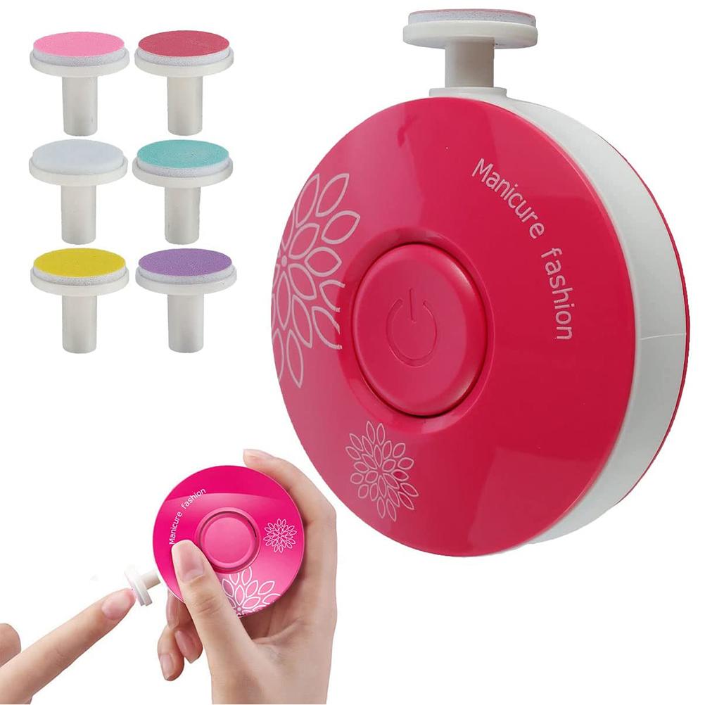 Электрическая детская машинка для стрижки ногтей, набор детских пилочек для ногтей, маникюрный набор, триммер для ногтей с 6 шлифовальными головками для