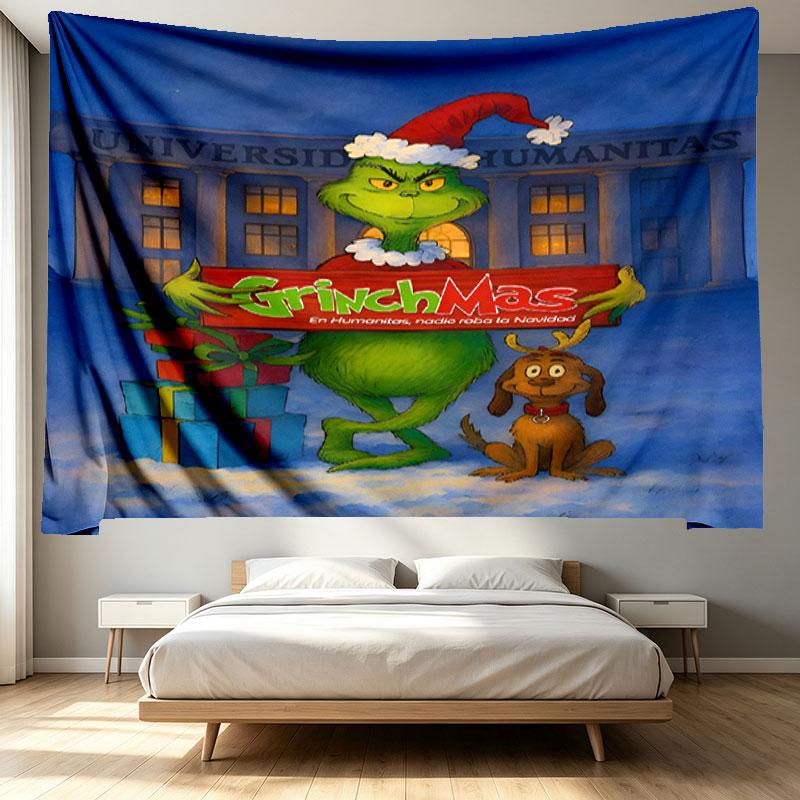 The Grinch Print Tapestry - Portable Wall Decor Cloth, for Home, Dorm, Travel, Bedroom, Living Room - Ideal Birthday Housewarming Gift