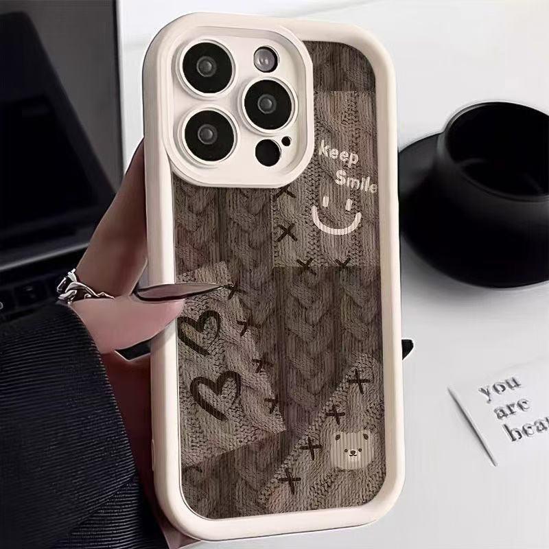 Свитер Маленький Медведь Чехол для iPhone 17/17ProMax/16/15/14Pro/13/12 Милый Чехол для Телефона