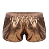 Men's Pants Shiny Metallic Low Rise Elastic Waistban Boxer Shorts Stage Performance Costume