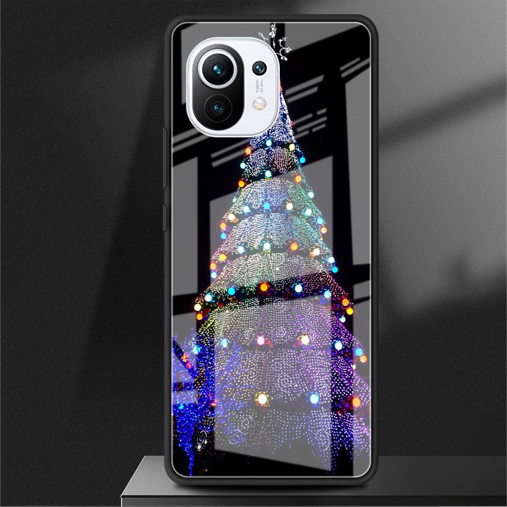 Стеклянный чехол Merry Christmas Tree Deer для Xiaomi Poco X3 NFC 11 Lite 11T F3 M3 Redmi Note 11 10 9 8 Pro 10S 9S 9A 9C Чехол для телефона