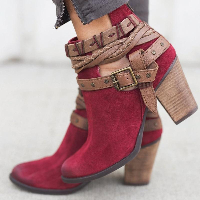 Модные короткие сапоги европейского и американского дизайна 2024 года, осень-зима, новые женские сапоги с металлической пряжкой на ремне, модная женская обувь на платформе