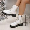 Women's Fashion Hundred Soft Elastic Comfortable Ankle Boots Shock Absorbing Anti-slip Casual Sports Lace-up Martin Boots