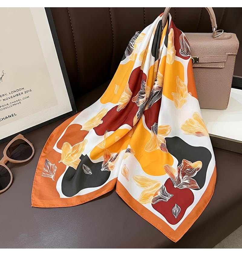 Korean Style Fashion Thin Silk Like Square Scarf For Women Summer Versatile Decorative Neckerchief