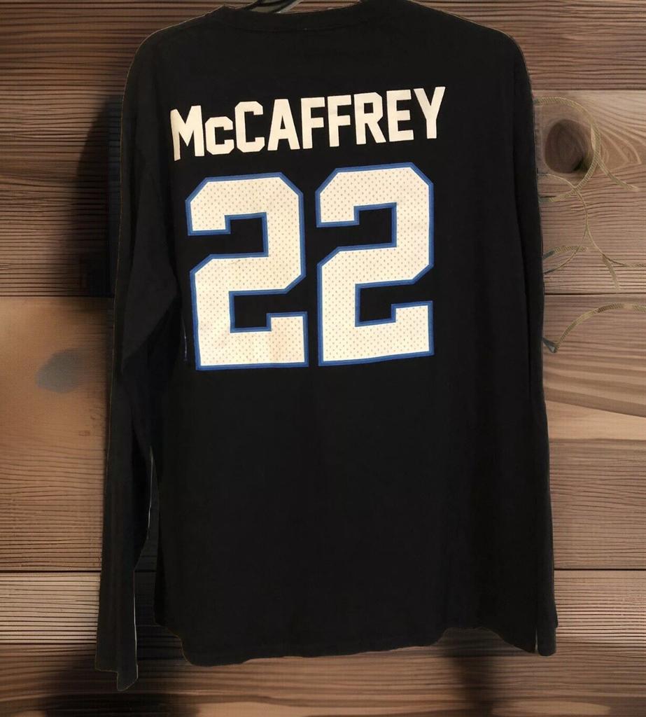 Футбольная футболка NFL Pro Line Кристиан Маккефри #22 Panthers Черная с длинным рукавом Размер L Fanatics Унисекс