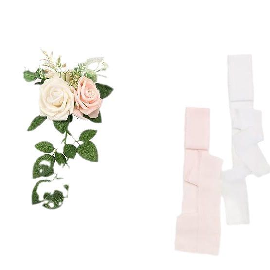 Nordic Outdoor Wedding Chair Back Flower Decoration Bouquet Party Banquet Decoration Flower Wedding Simulation Flower Art Welcome Pendant