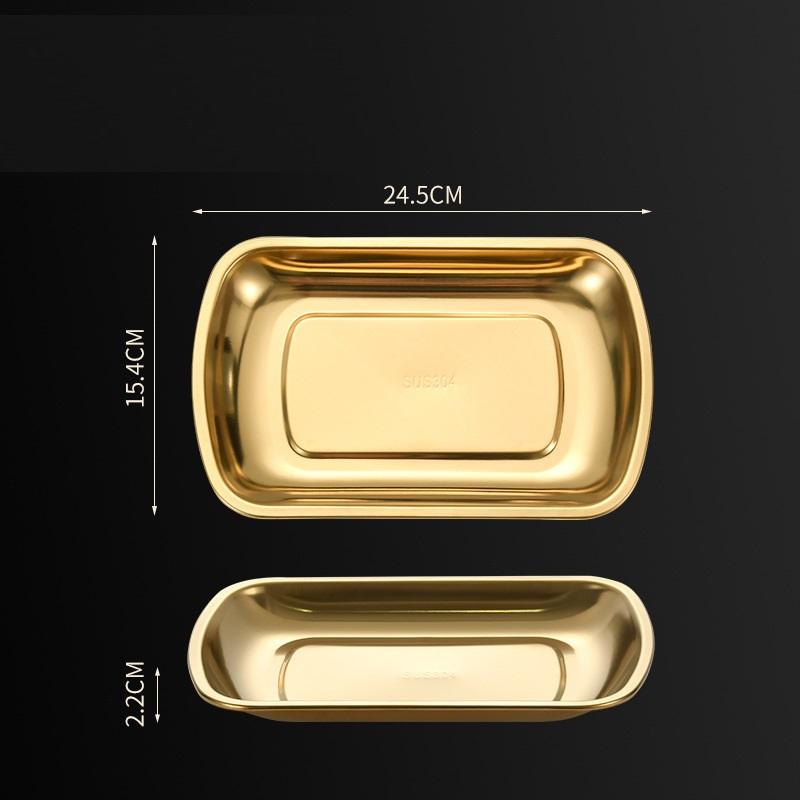 Stainless Steel Square Plate Serving Tray Easy Clean Snack Food Holder for Home Restaurant Coffee Shop