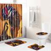 Shower Curtain Floor Mat Set African Woman E-Commerce Bathroom Carpet