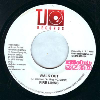 7-дюймовая пластинка FIRE LINKS - Walk Out NONE TJ Records 2007 Ямайка Регги, Ска и Даб Б/У