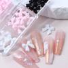 Kawaii 3D Bow Nail Charms White Pink Black Resin Rhinestone Nail Art Decoration for Korean DIY Manicure Supplies