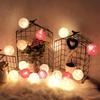 Round Cotton Ball String Lights - Christmas Holiday Decoration, Bedroom Fairy Lights, Flashing Starry Sky