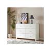 Commode - MUVOE - 6 Tiroirs - Blanc Crème - Romantique - H82/B120/T40 Cm