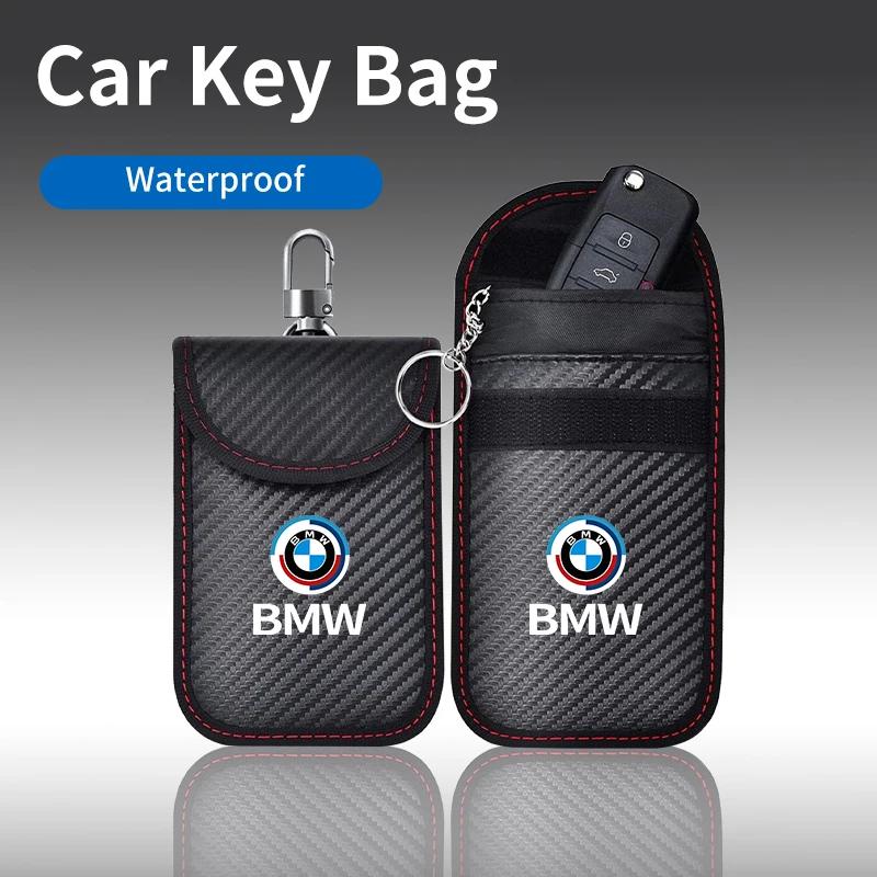 BAGI7 2026 Автомобильная наклейка Чехол для ключа автомобиля Сумка-блокиратор сигнала Карман с RFID-защитой Для BMW Performance E90 E60 F10 E39 F30 E36 G30 E87 E70 E