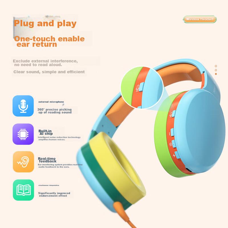 Newmine TB205 Wireless Bluetooth Headphones for Reading, High-Quality Sound, Computer Classes, Gaming,