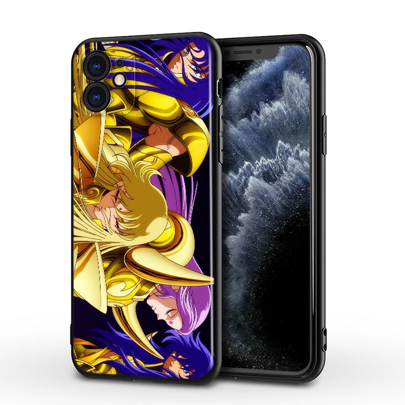 Saint Seiya SoG для Apple iPhone 13 12 11 Mini XS XR X Pro MAX SE 2020 8 7 6 5 5S Plus черный силиконовый чехол для телефона