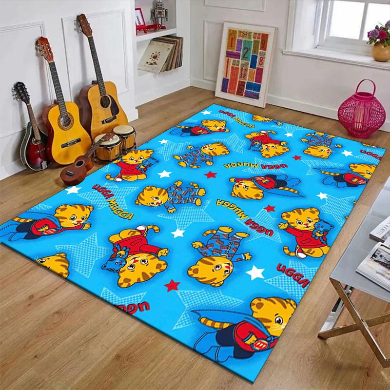 Daniel Tiger Polyester Carpet, Soft Indoor Mat for Office Chair, Living Room, Computer Desk - Decorative Home Office Rug Design