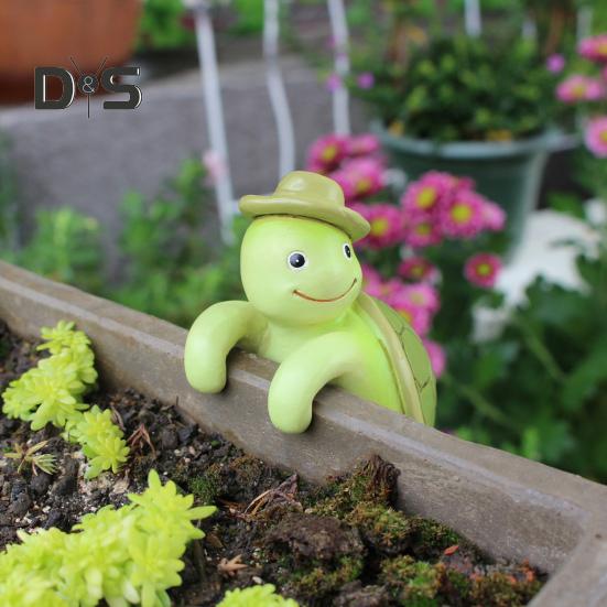 Статуэтка черепахи из смолы, кашпо, вешалка для кашпо, подвесная статуэтка черепахи, мини-скульптура черепахи для цветочных горшков, декор краев