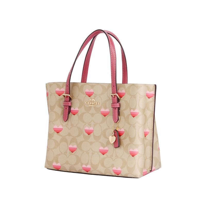 Coach Сумка-тоут Mollie Classic Old Flower Sail Love Print из искусственной кожи Сумка-тоут Сумка-тоут Сумка для покупок Сумка через плечо 25 Женская Хаки