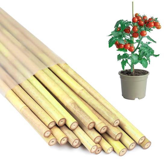 20 шт. бамбуковых опор для растений, многоразовые садовые опоры, натуральные бамбуковые палочки, опорные столбы для орхидей, томатов, овощей, вьющихся растений