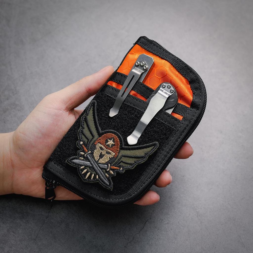 VIPERADE VE22 EDC EDC Pocket Organizer for Nylon Compact Pocket Small EDC Organizer Pouch Pouch, Men, Multi-Tool, 4-Pocket Organizer, (Orange)