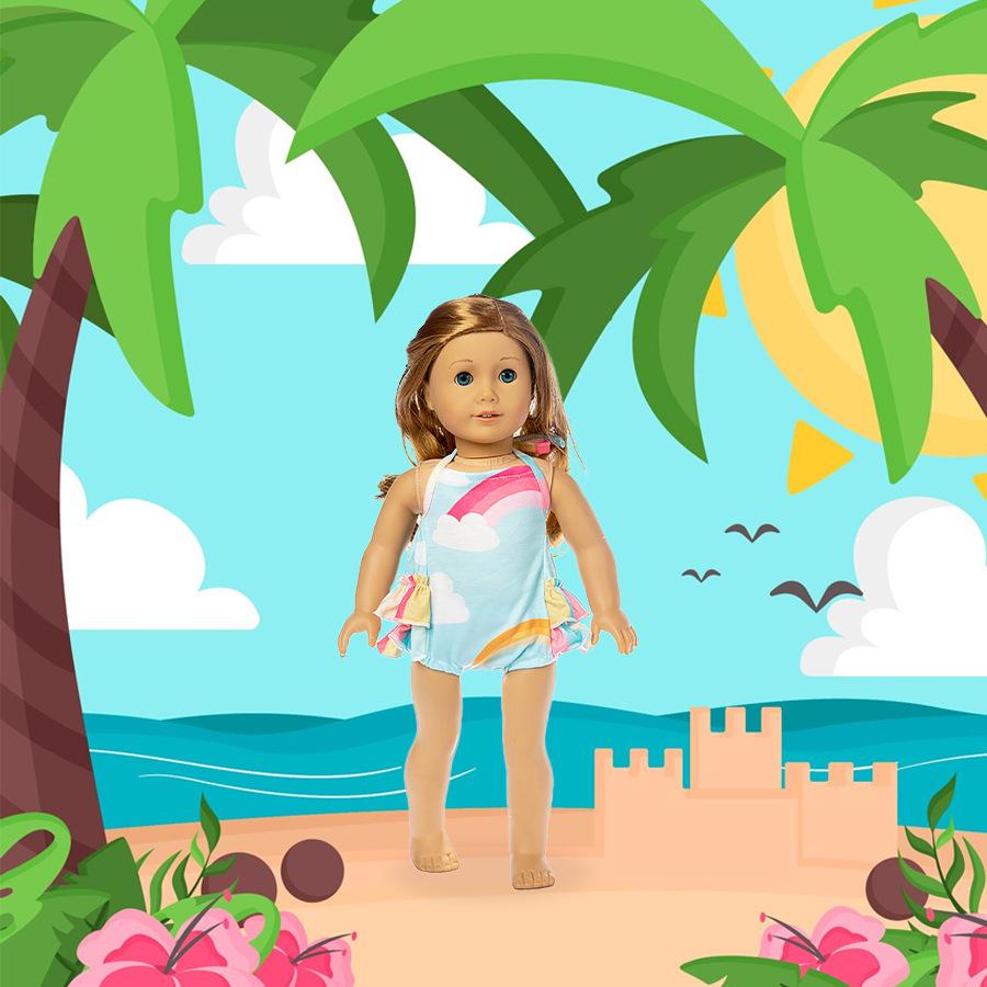 18-дюймовая кукла American Girl 43 см Купальник-бикини Xiafu
