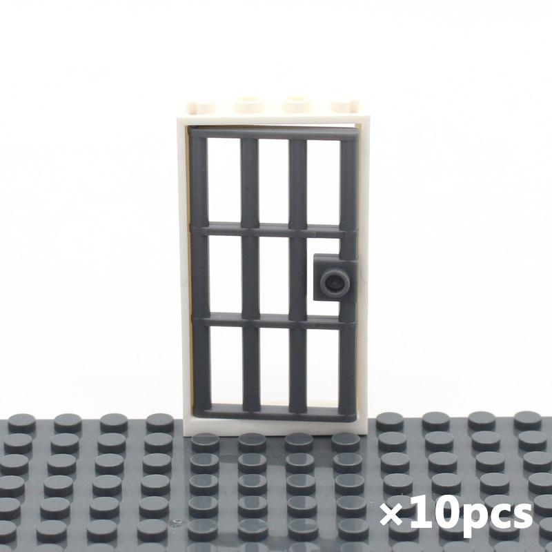 MOC Brick Compatible 60621 Door 1x4x6 Prison Gate with Barred Grille Enlighten Building Blocks Educational Toys Assembles