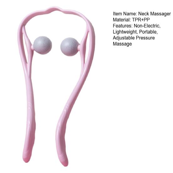 Массажер для шеи портативный ручной плечевой для домашнего офиса путешествия регулируемые массажные шарики для расслабления мышц и снятия боли неэлектрический