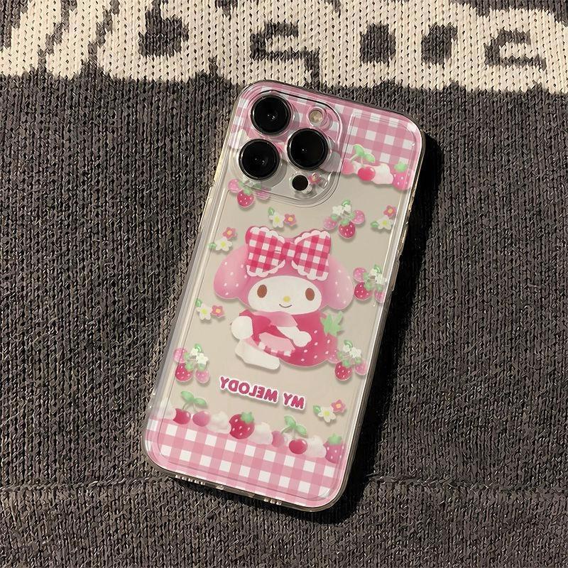 Hello Kitty Grid Apple 14 mobile phone case iPhone15promax12/8SE new 7plus silicone xs