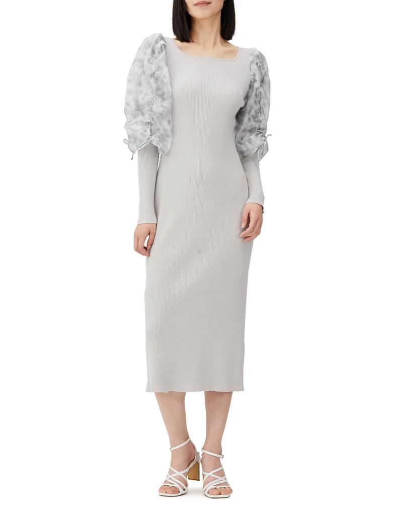 Трикотажное платье Jill by Jill Stuart с прозрачными рукавами-фонариками, цвет, эксклюзивный для веб-магазина: бежевый
