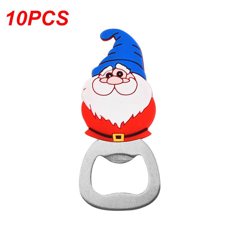 Christmas Beer Opener Santa Snowman Bottle Openers Silicone Stainless Steel Bottle Opening for 2025 Navidad Party Decor Supplies