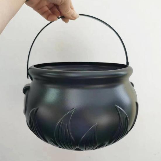 Ведерко для сладостей на Хэллоуин с ручкой, многофункциональный держатель для сладостей на Хэллоуин, ретро-котелок для сладостей для детей, выпрашивающих сладости