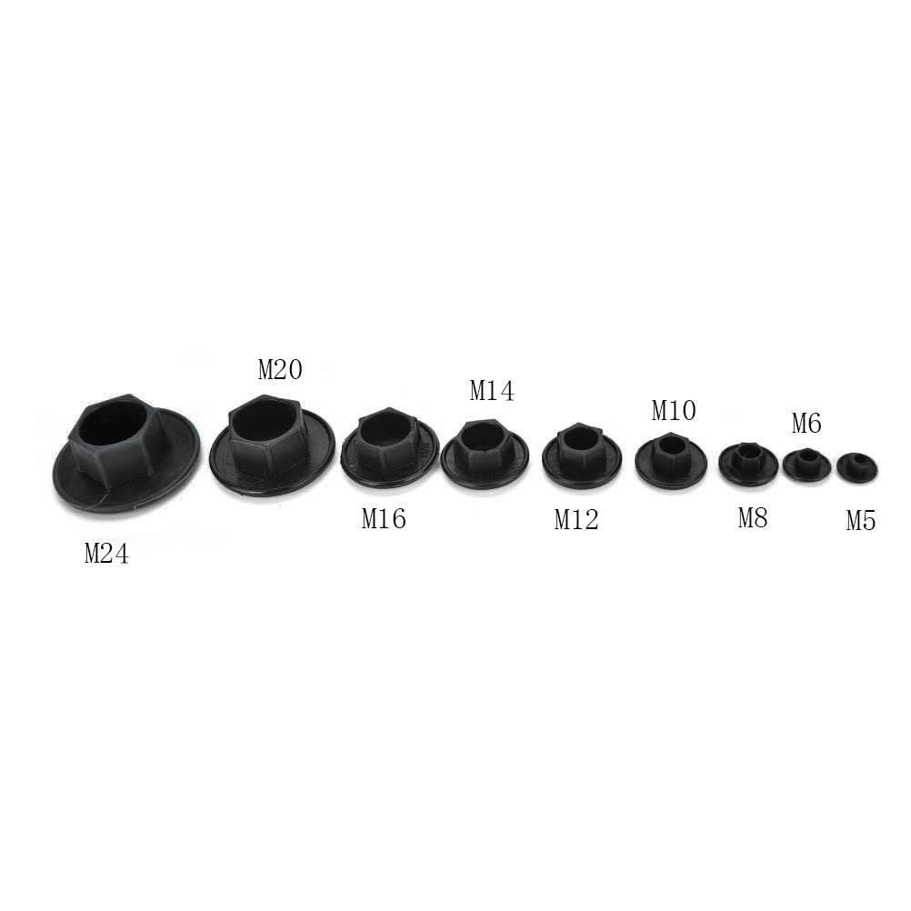 New 20PCS Black Hex Socket Allen Bolt Screw Nut Hexagon Head Cover Cap Protector Fasteners Screws Covers Caps M5-24