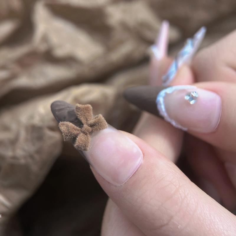 20 шт. флокированные украшения для ногтей аксессуары бант дизайн для зимнего украшения ногтей дизайн принадлежности инструмент