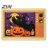 Collectable Metal Brooch Retro TV for Halloween, Pumpkin Ghost Black Cat Crow Cartoon Pin Badge, Holiday Lapel Sweaters Jackets Scarves Decoration