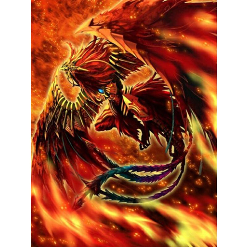 5D DIY Алмазная картина Пламя Феникс Алмазная вышивка Набор для вышивки крестом Полный горный хрусталь Мозаика Домашний декор