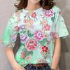 Футболка с цветочным принтом Женская футболка Летняя повседневная одежда Harajuku Футболка Hundred Street Дышащий топ