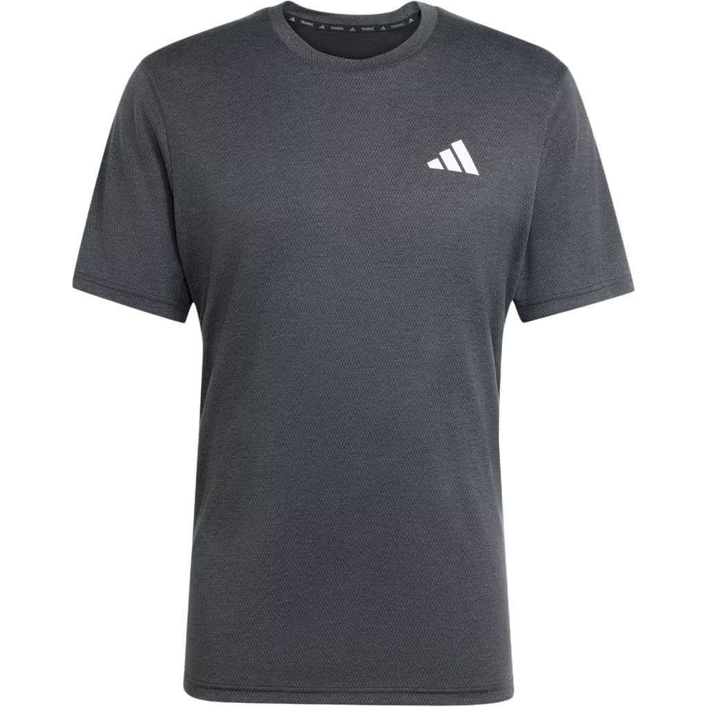 adidas Футболка мужская с круглым вырезом и коротким рукавом с узором логотипа, топы, серая JE5706