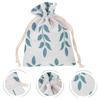 10 Pcs Burlap Bag Gift Travel Jewelry Pouch Drawstring Small Leaves Linen Sachet Bags