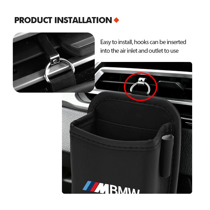 AAE1 Car Air Vent Outlet Storage Bag Phone Holder Pocket Organizer For BMW M 1 3 4 5 6 7 Series X1 X3 X4 X5 G20 G38 F48 E36 E39