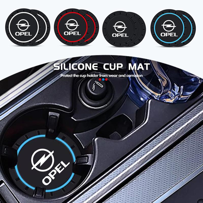 2pcs Car Cup Pad Silicone Water Coaster Drink Cup Non-slip Mat For Opel Insignia Astra G J F K Vectra C H Corsa C B D Omega