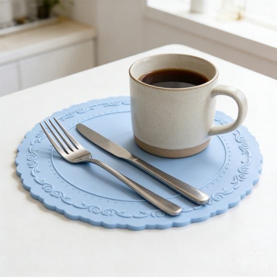 Изолированная подставка под стакан Силиконовая Овальная Нескользящая Термостойкая Подставка под тарелку Превосходный Дизайн против складок Кухонная Декоративная Нескользящая подкладка