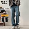 JEEP SPIRIT Men's Loose Straight Wide Leg Casual Jeans