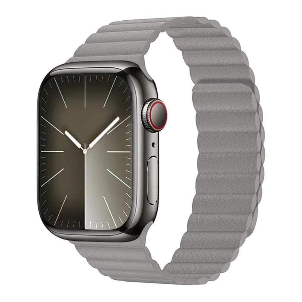 Кожаный ремешок для Apple Watch, ремешок 45 мм, 41 мм, 49 мм, 44 мм, 40 мм, 42 мм, магнитный браслет correa iwatch Series 9, 8, 7, 3, 4, 5, 6, ultra se 2